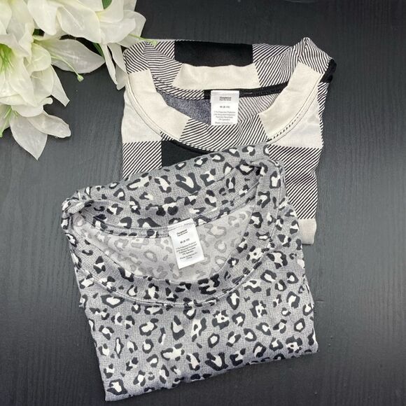 Women's Ultra Soft Hacci Sleep Lounge Top Shirts 2-Pack Size M - Picture 1 of 9
